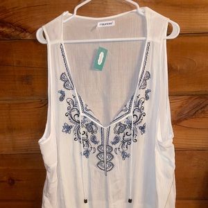 Maurice’s size white gauze dress tank top size 3x NWT
